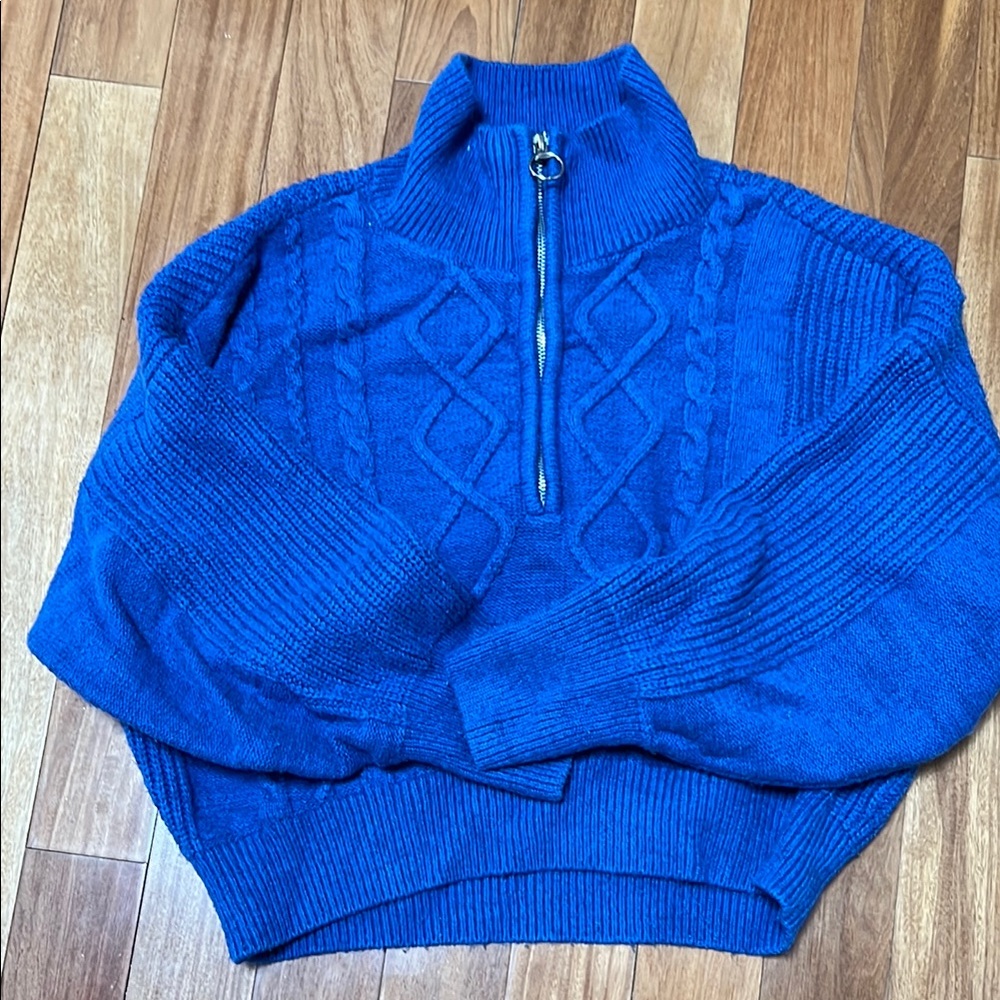 Women’s Blue Half-Zip Sweater